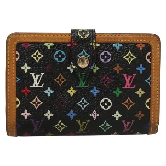 LOUIS VUITTON Multicolor Portefeuille Viennois Wallet Black M92988 Auth BA4300 - Picture 2 of 16